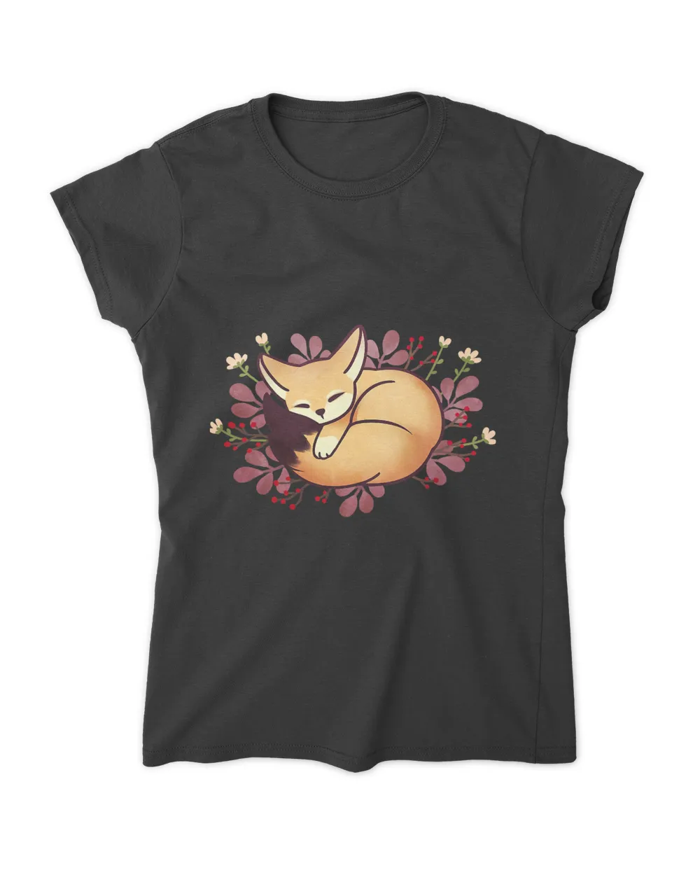 Fennec Fox Shirt Kids Women Sleeping Fennec Fox Cute T-Shirt