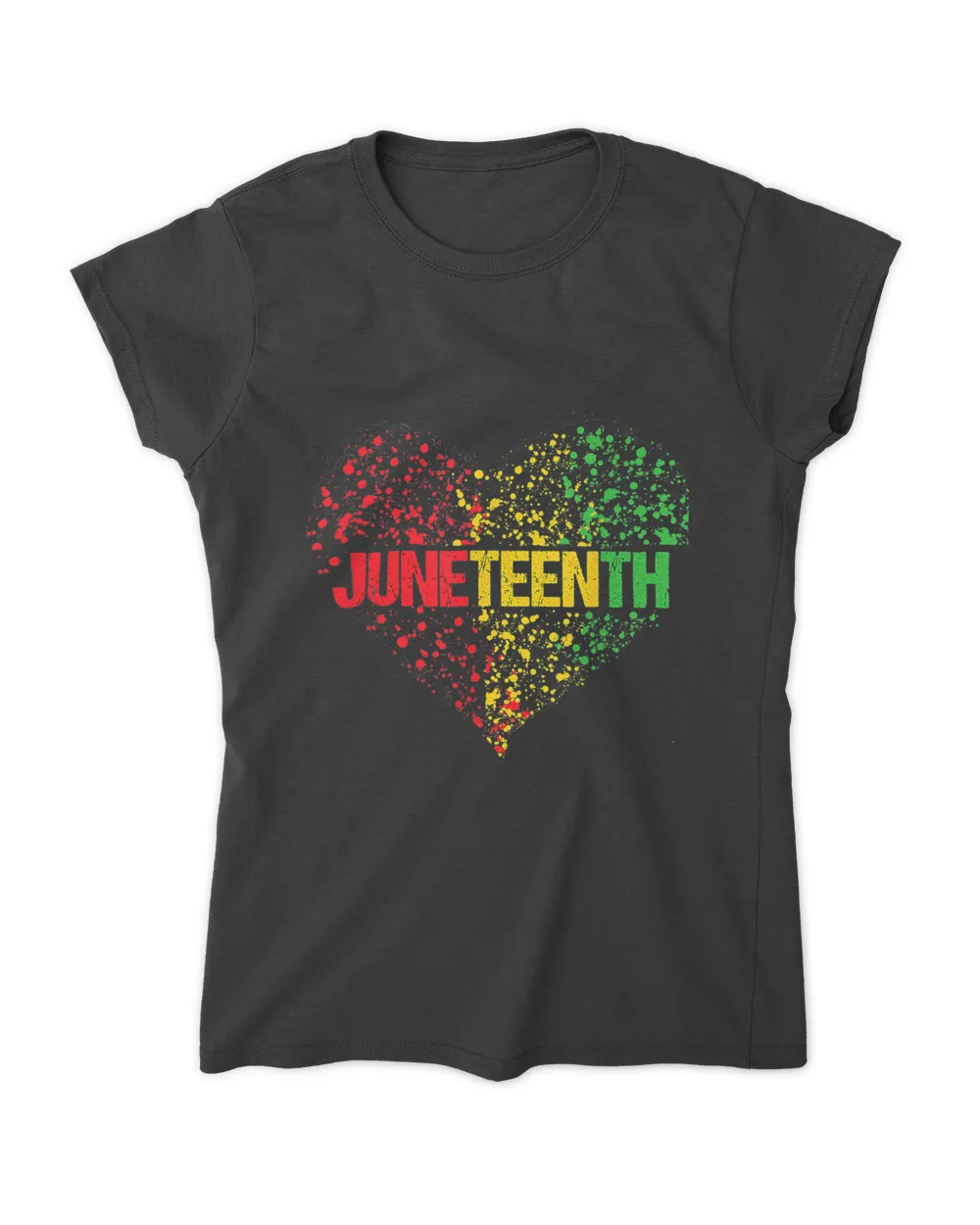 Juneteenth Heart Colors Black Pride Freedom independence Day T-Shirt