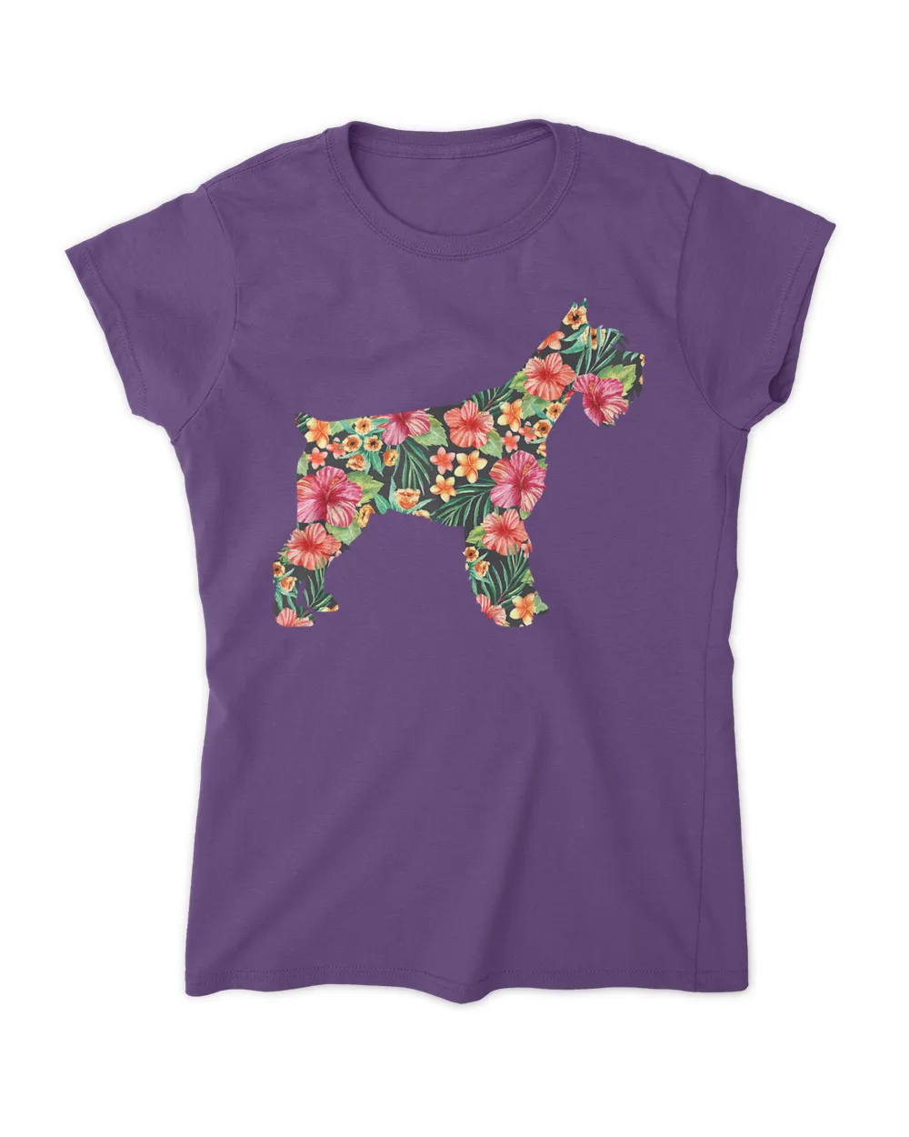 Schnauzer Flower Funny Dog Silhouette Floral Gifts Women Tank Top