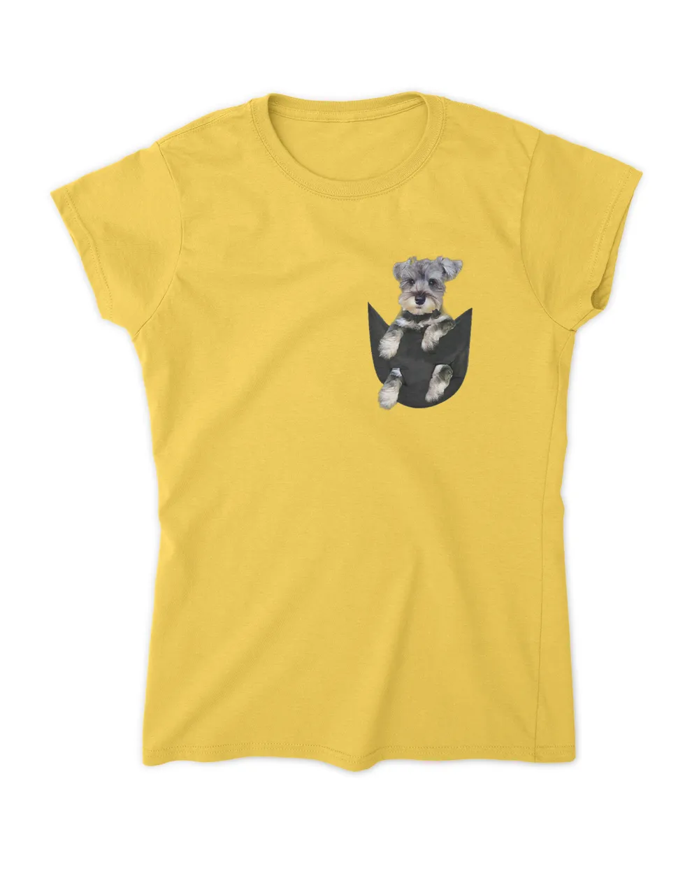 Womens Schnauzer Dog in Pocket Puppy Gifts V-Neck T-Shirt