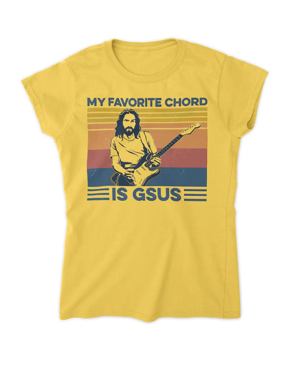 My Favorite Chord Is Gsus Jesus Playing Guitar Vintage T Shirt