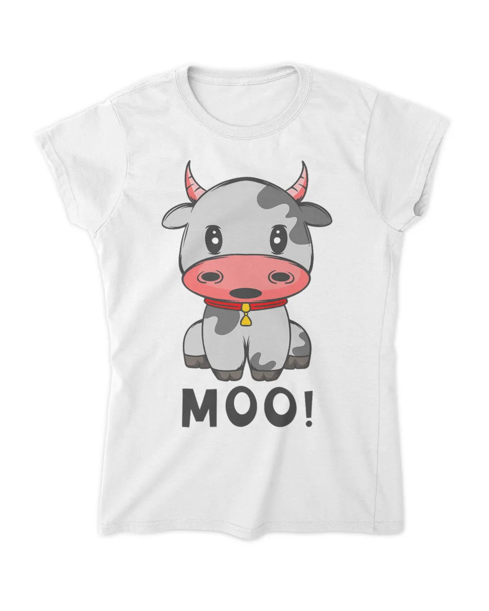 Cute Fun Baby Cartoon Cow goes Moo for Kids Moms