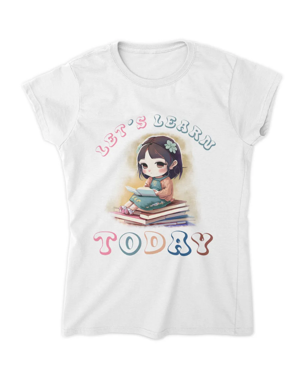Let's learn today Women's Soft Style Fitted T-Shirt white s