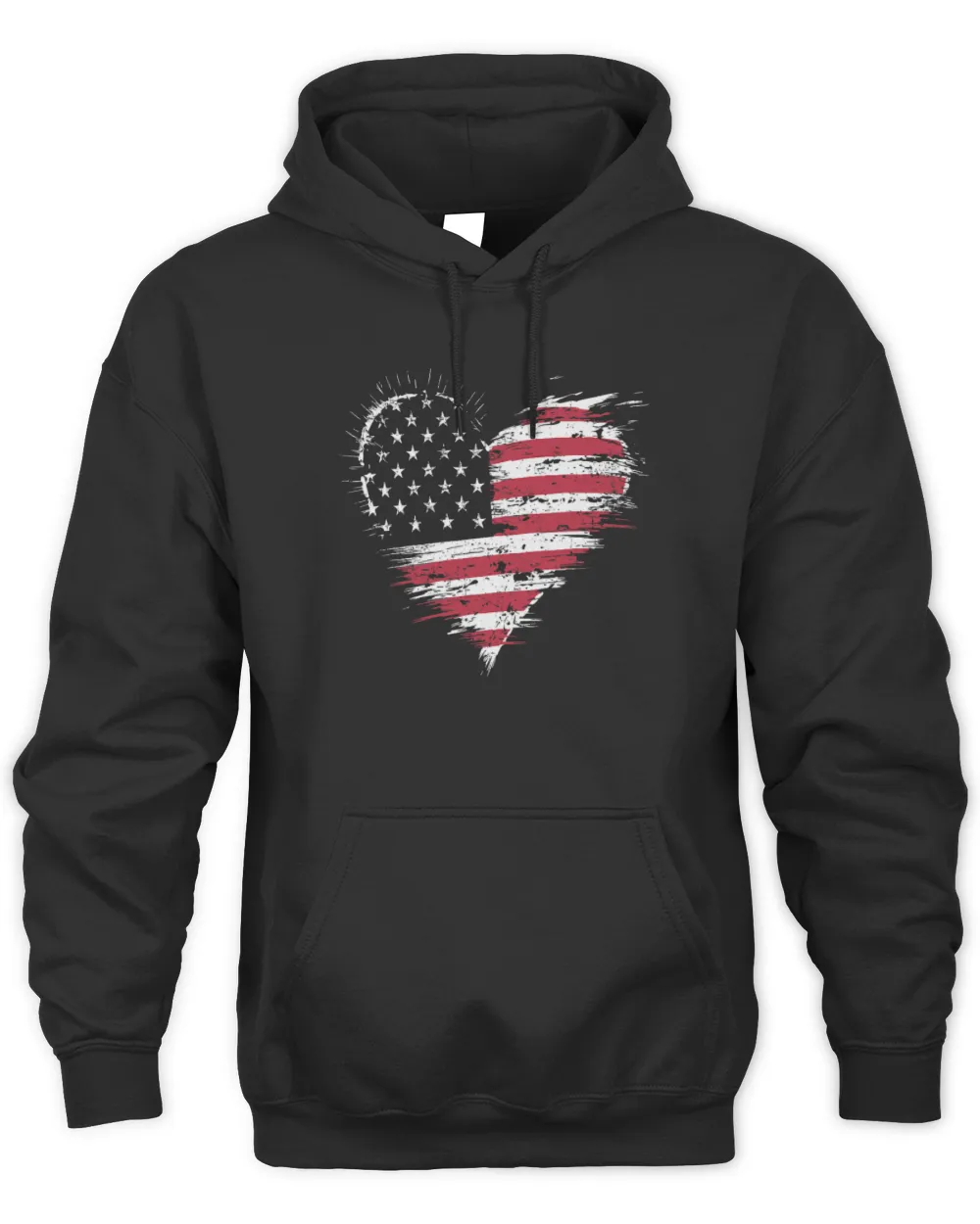 American Flag Heart Women Men Kids 4th of July Patriotic USA T-Shirt