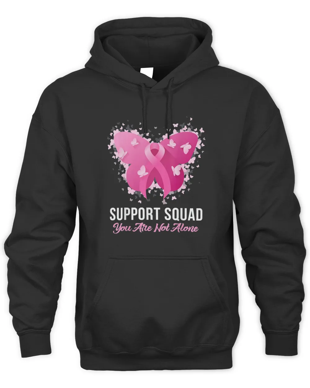 Support Squad Breast Cancer Awareness Pink Ribbon Butterfly T-Shirt