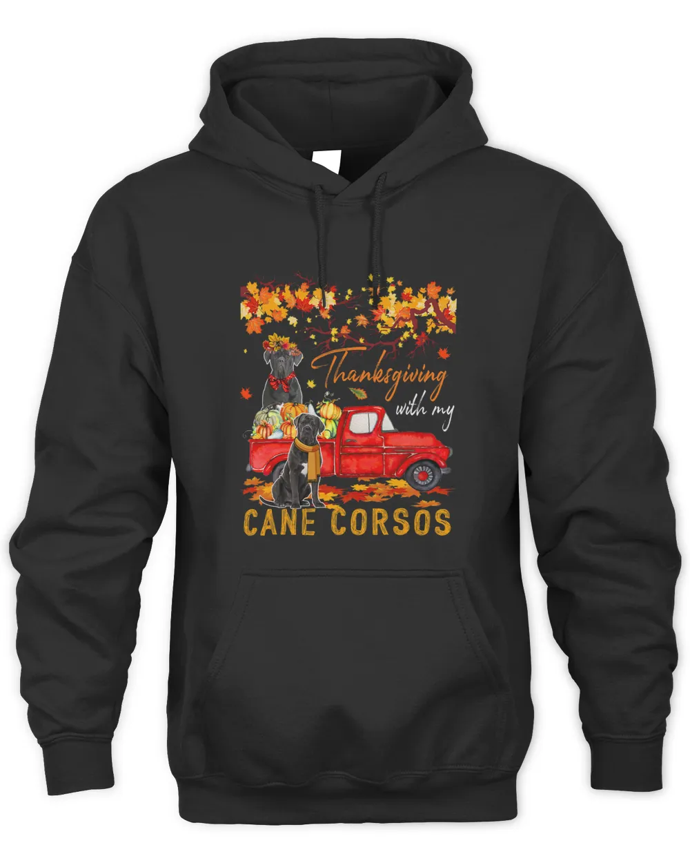 Thanksgiving With My Cane Corsos On Pickup Truck Fall Tree