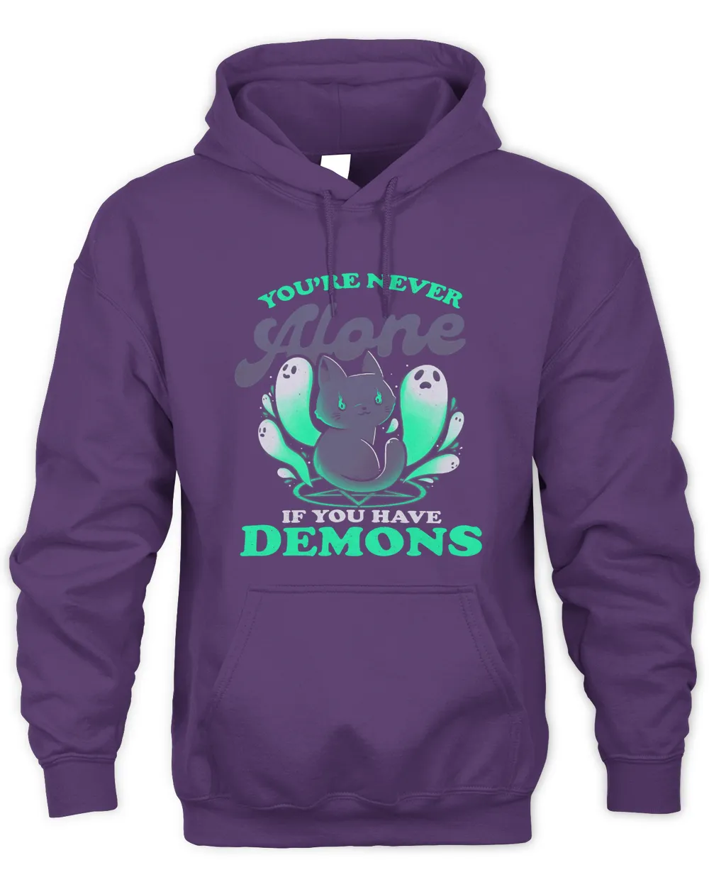 Funny Halloween Not Alone You Have Demons Sarcastic Cat578