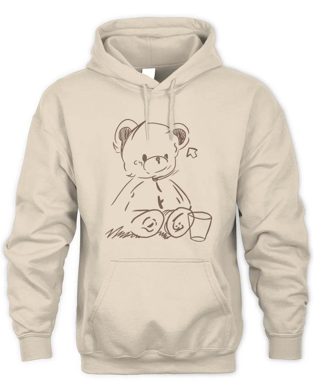 Bear Graphic Drawstring Thermal Lined Hoodie