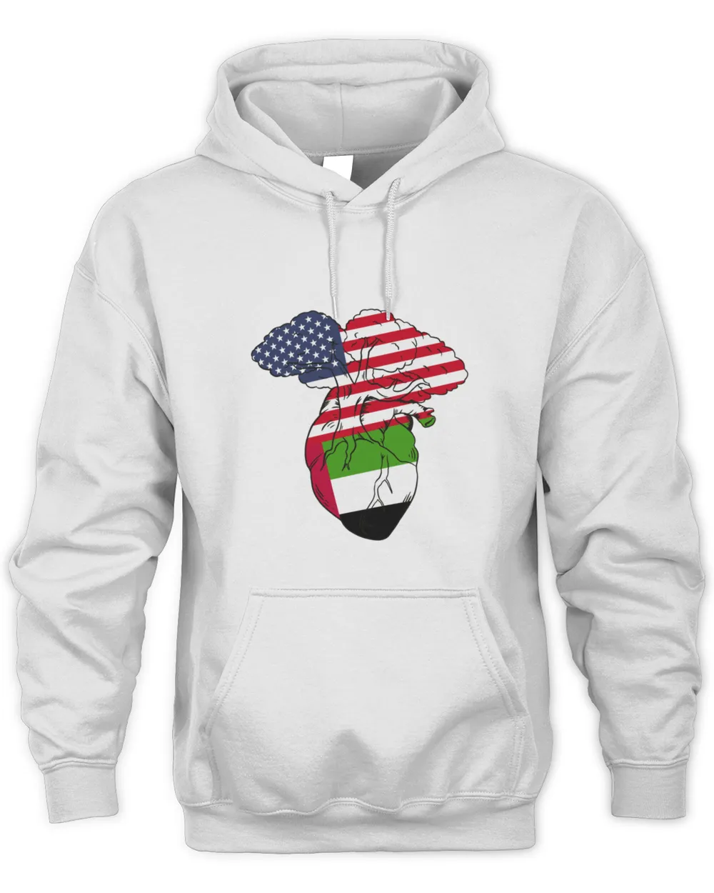 America and United Arab Emirates flag heart T-Shirt