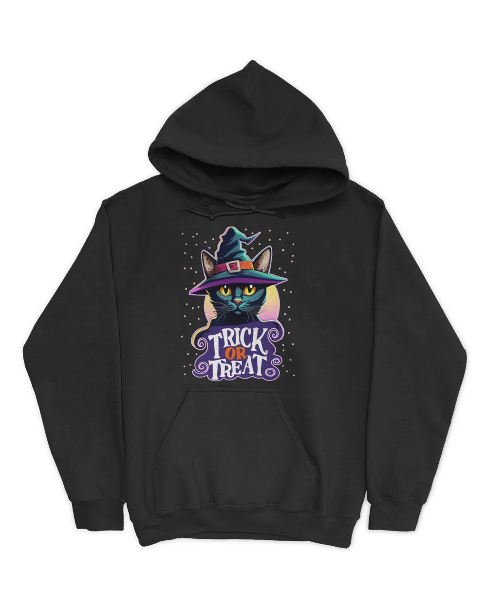 Cat Halloween Trick or Treat 2 Unisex Hoodie black s