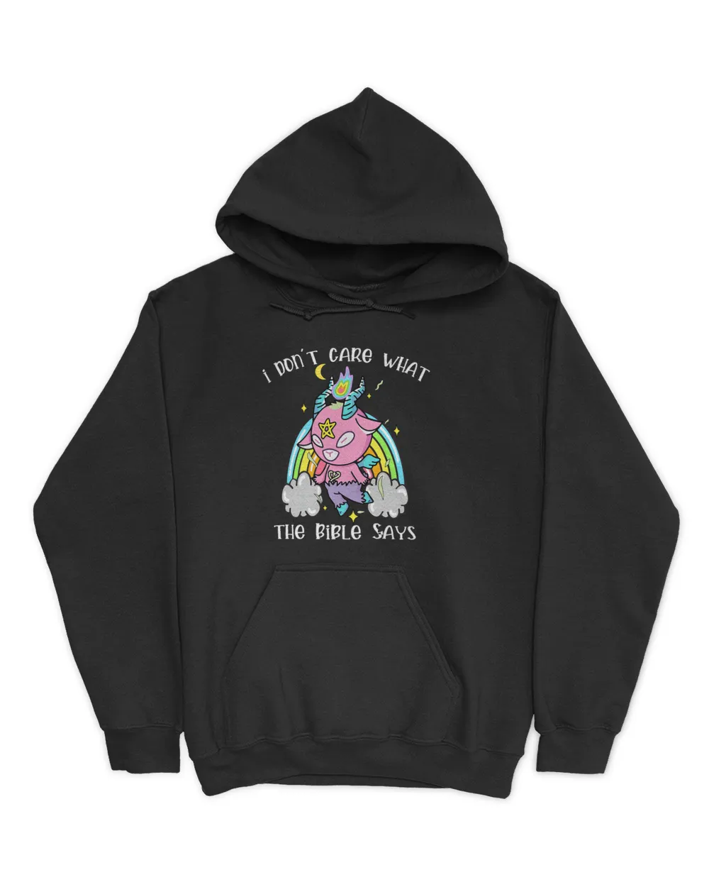 Funny I Dont Care What Bible Says Cute baby goat Rainbow