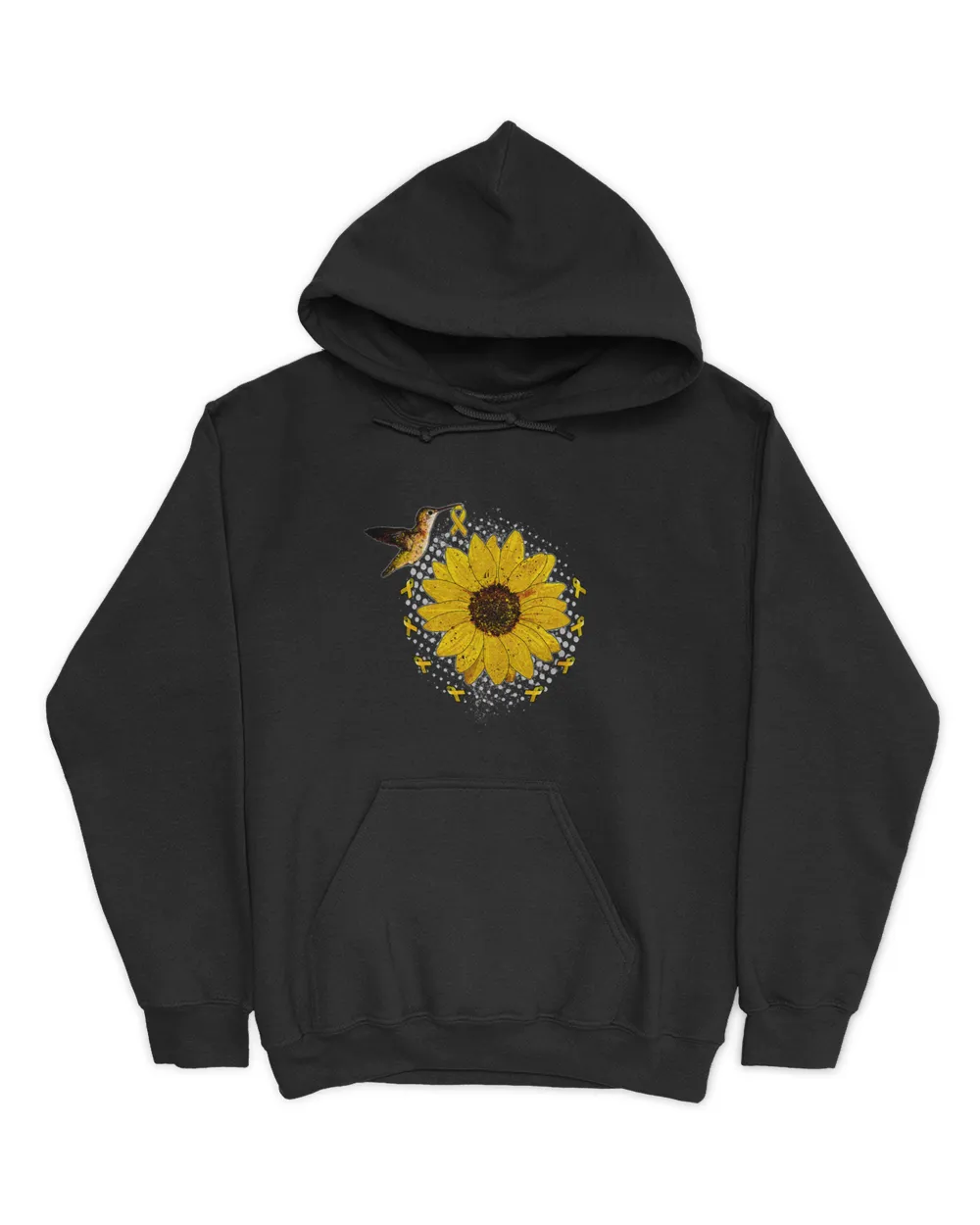 Mens Hopeful Hummingbird Yellow Ribbon Bone Cancer Support