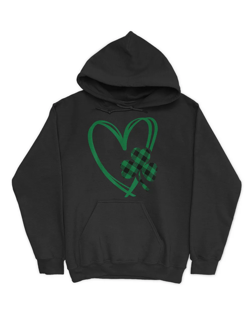 St Patricks Day Shamrock Irish Heart Buffalo Plaid