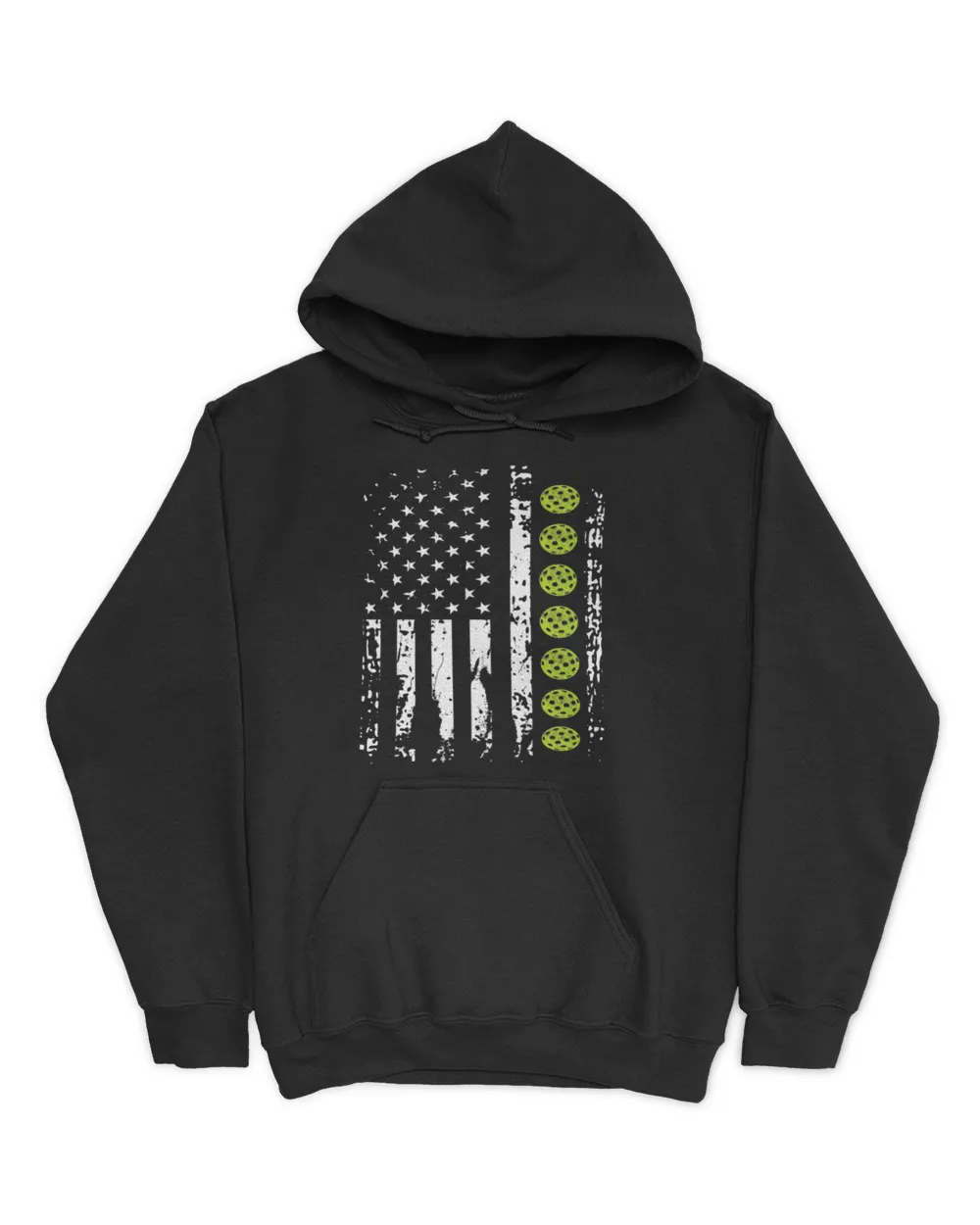 Pickleball US flag Unisex Hoodie black s