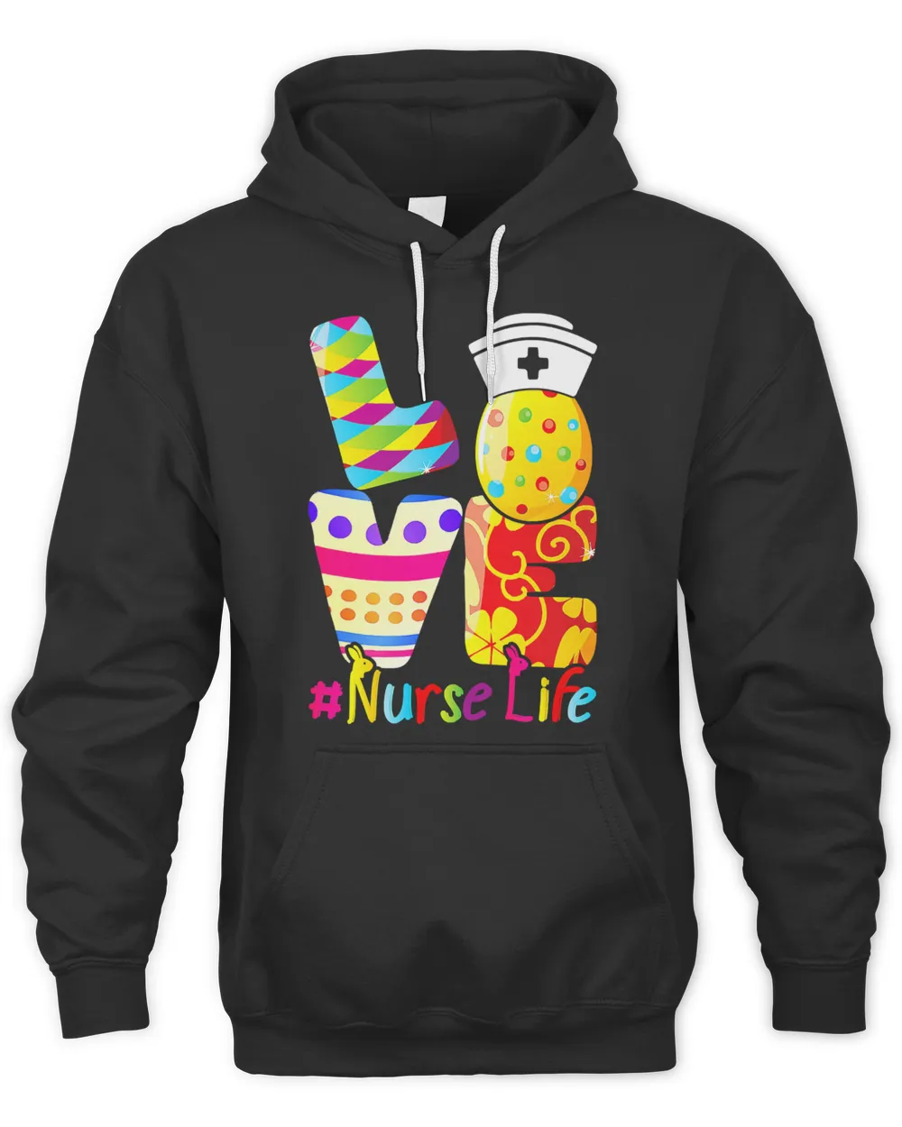 Nursing Stethoscope Scrub Life Nurse Bunny Easter Day T-Shirt