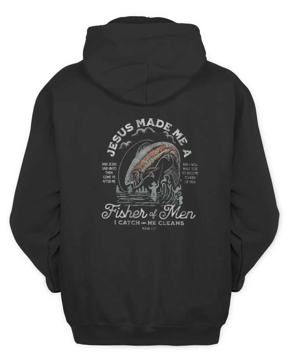 Christian Shirts for Men Christian T Shirts Fisher of Men Christian TShirts Gift for Men Christian Gifts Bible Verse Shirt Father's Day Gift Unisex Hoodie black s