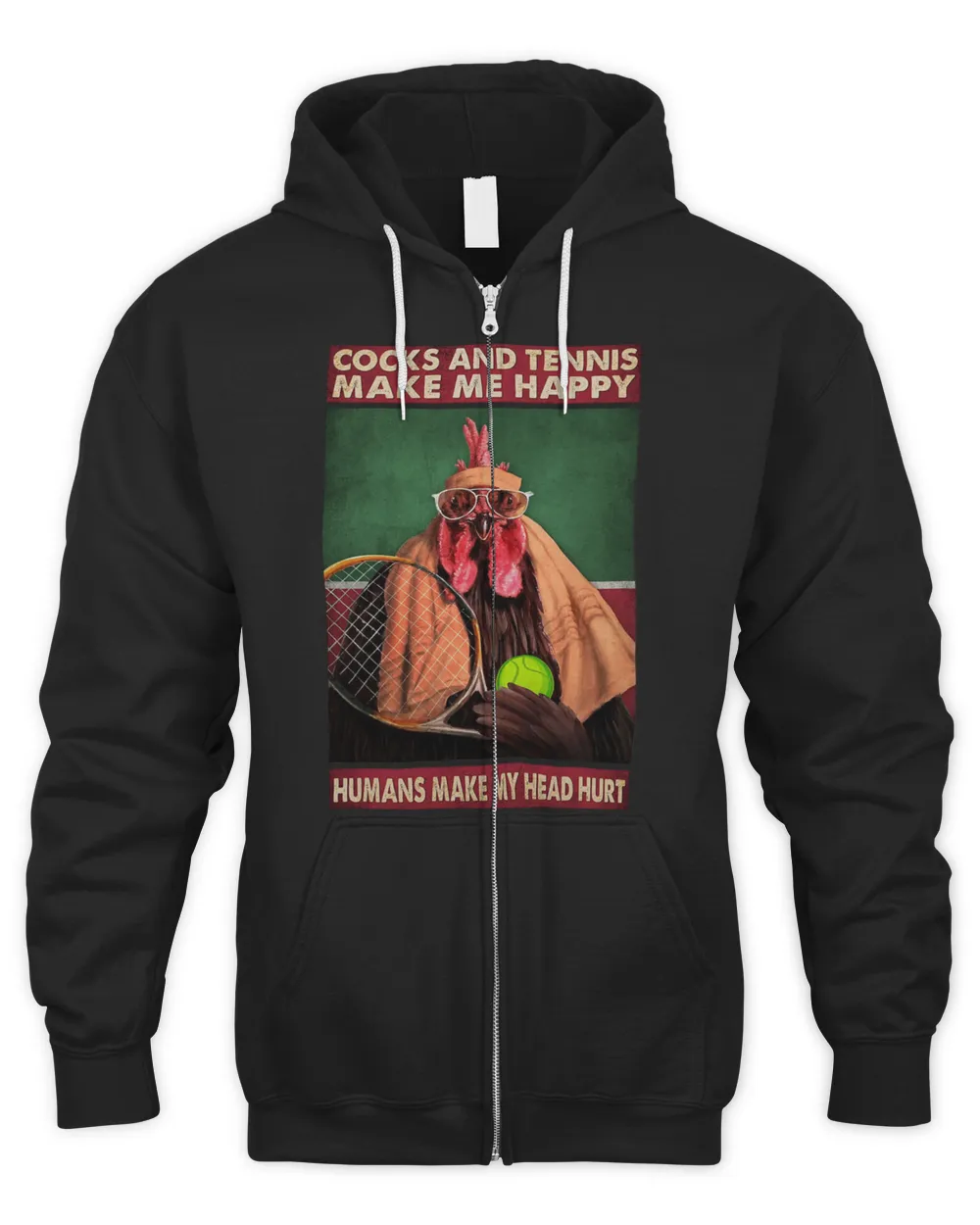 Chicken and Tennis make me happy humans make my head hurt T-Shirt