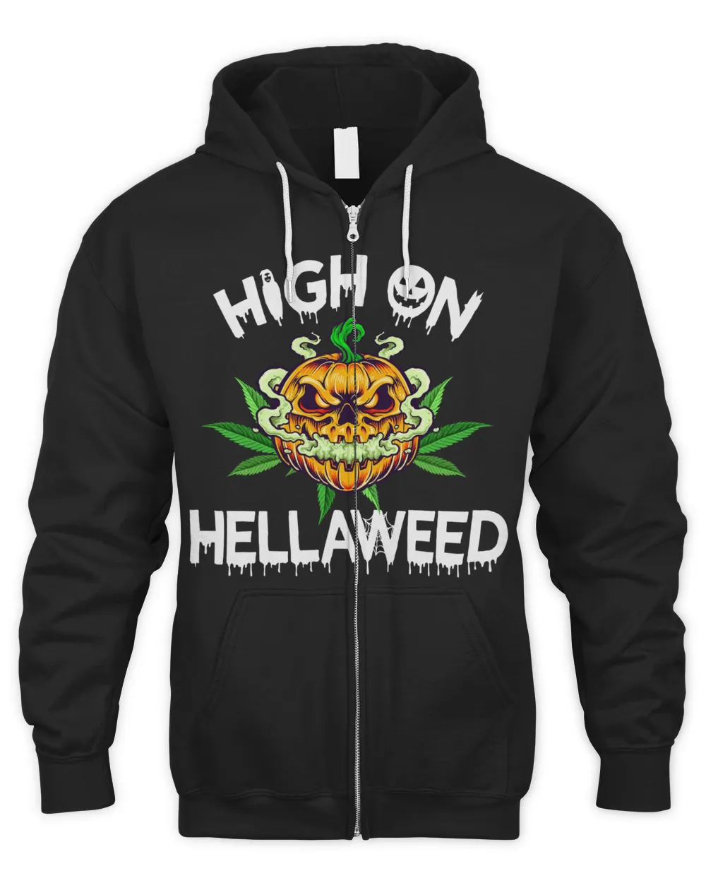 High on hellaweed Men's Zip Hoodie