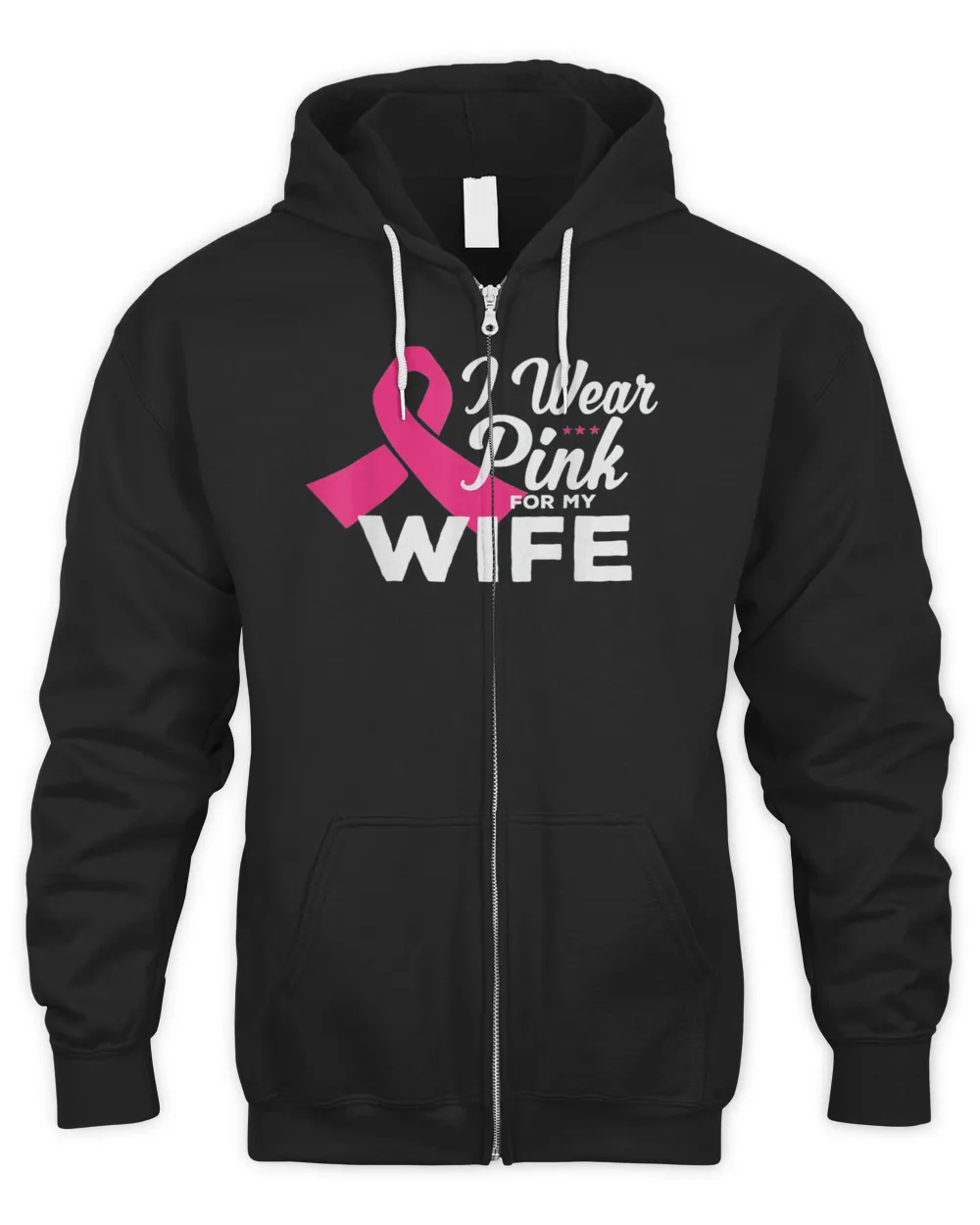 I wear pink for my wife breast cancer Awareness pink ribbon T-Shirt