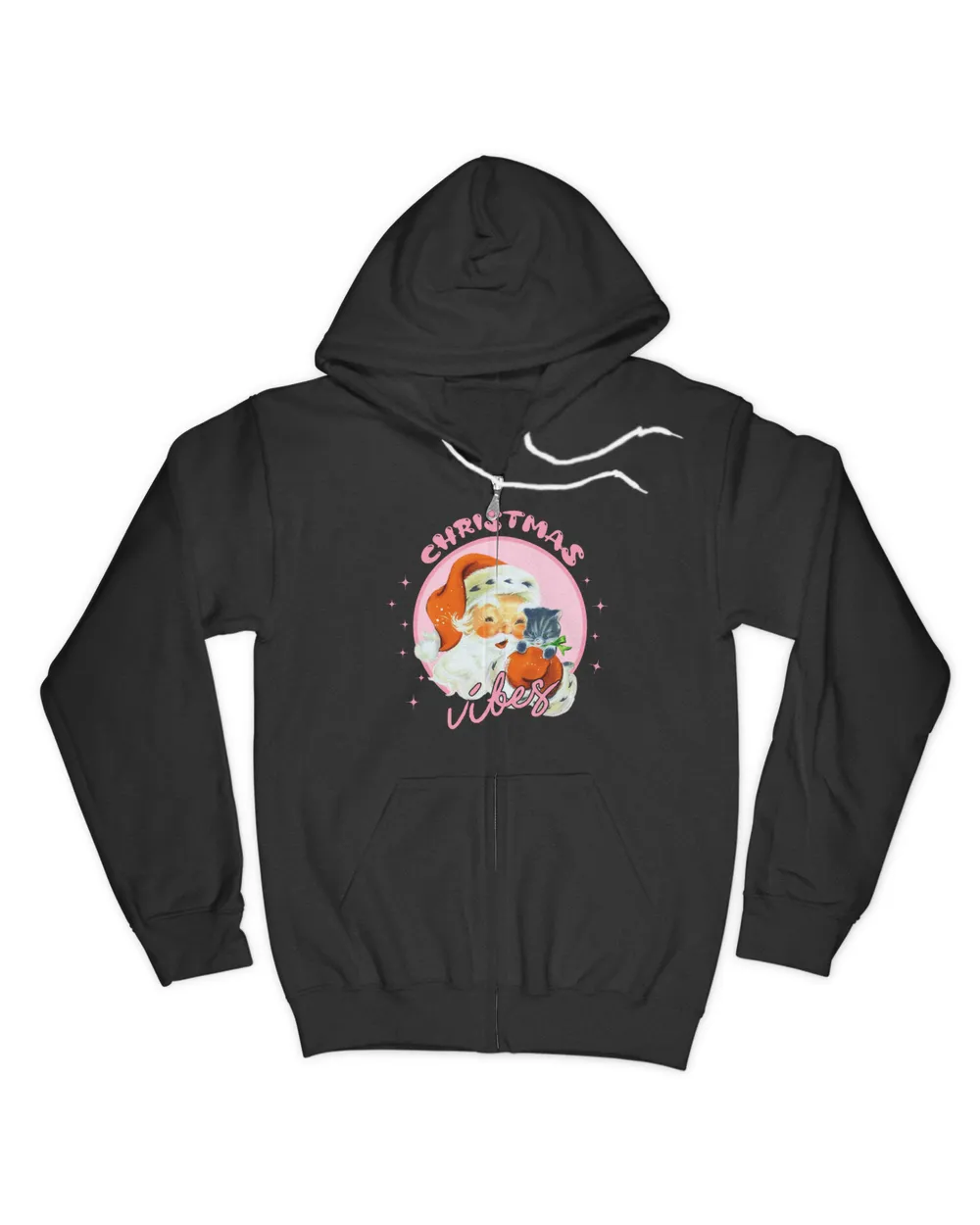Retro Vintage Pink Santa Claus Christmas Vibes 2