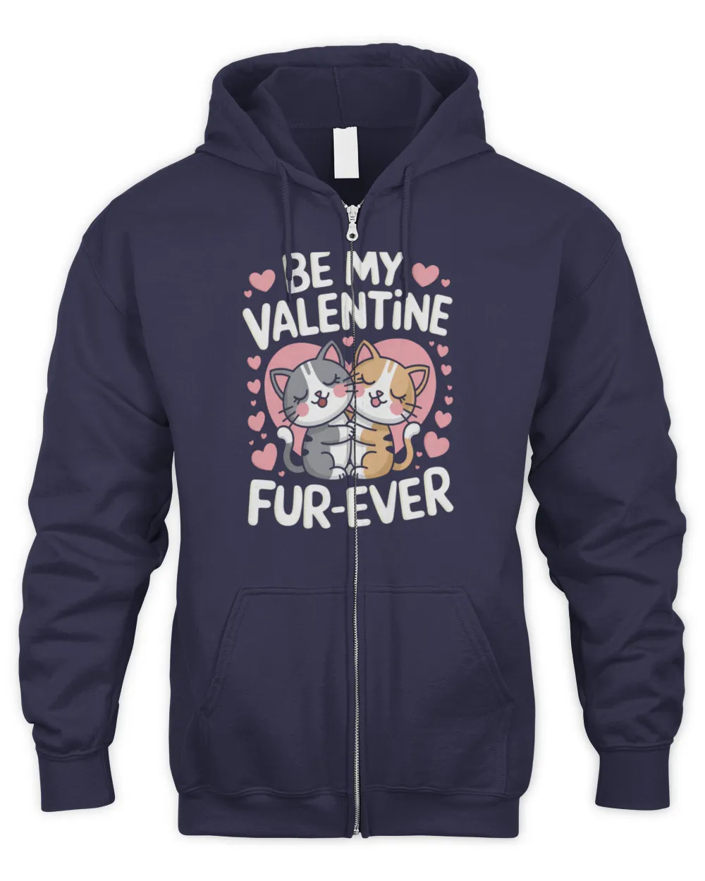 Valentines Day Cute Cat Couple Be My Valentine Fur-Ever Long Sleeve