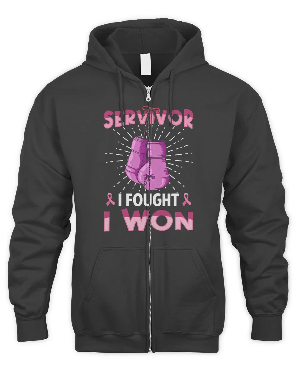 Survivor I Fought I Won Boxing Gloves Breast Cancer Warrior