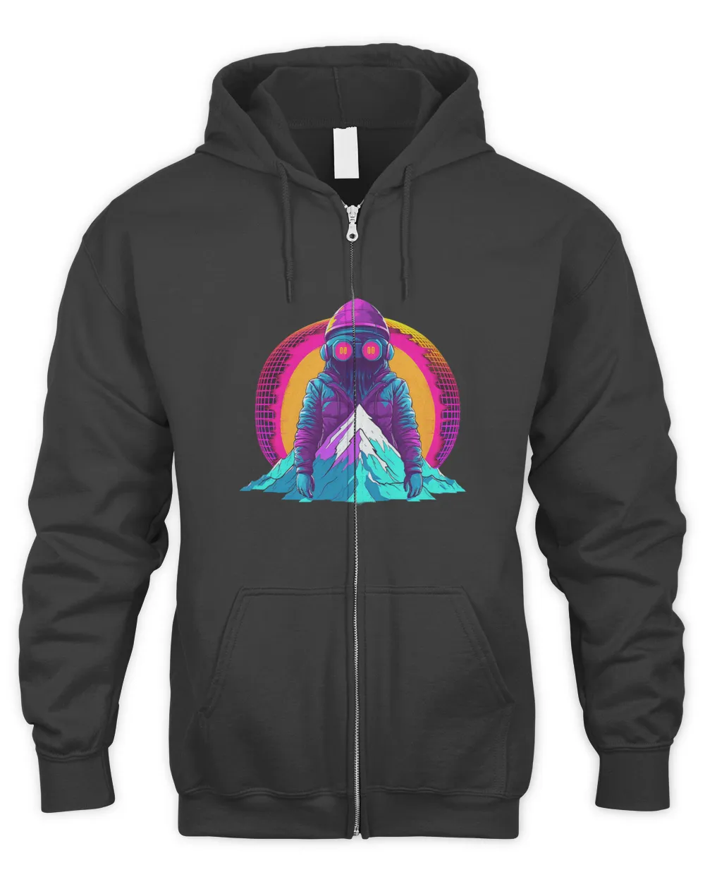 Synthwave Sunset Guy With Mask Design Edm Rave