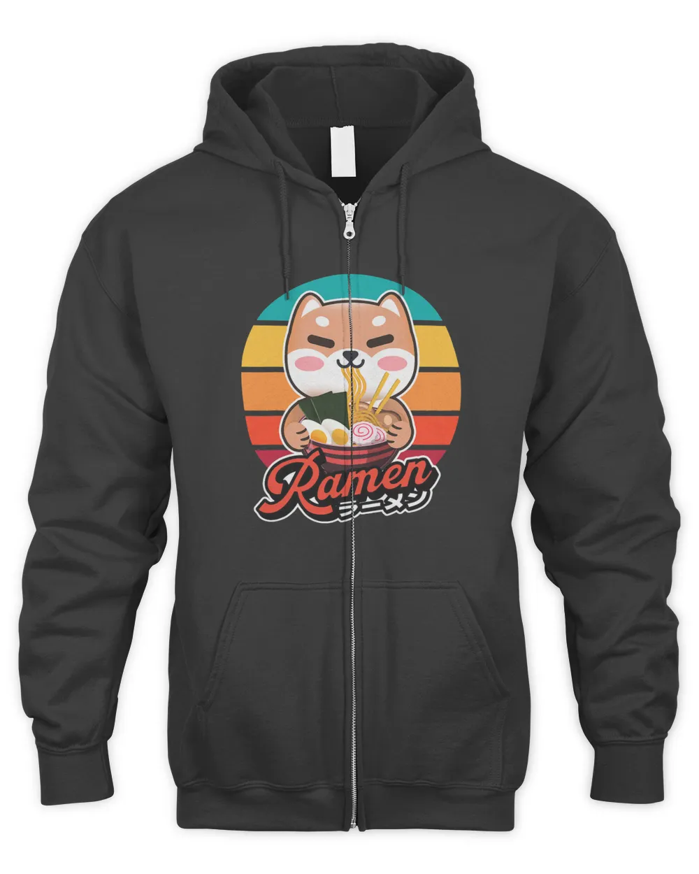 Cute Shiba Inu Eating Ramen Retro Sun Shiba Lover Funny