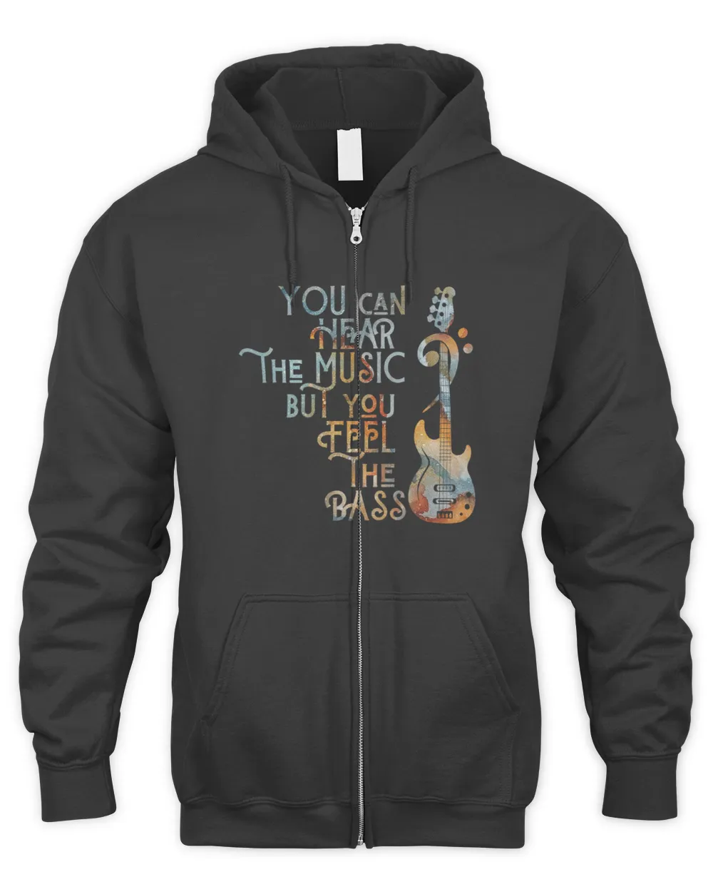 You can Hear The Music But You Feel The Bass Men's Zip Hoodie black s