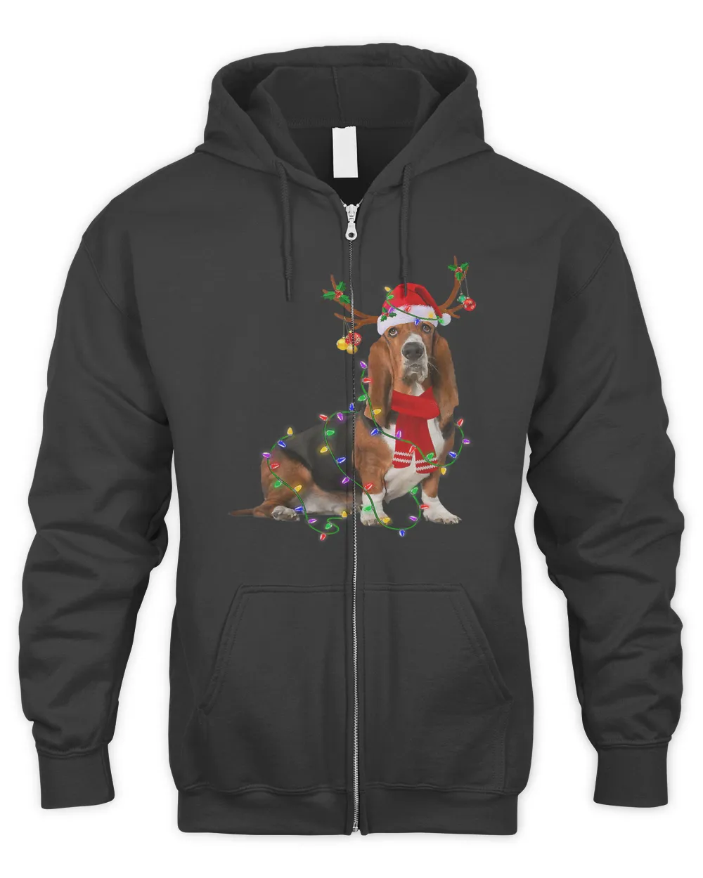 Basset Hound Christmas Lights Matching Family Dog Lover150