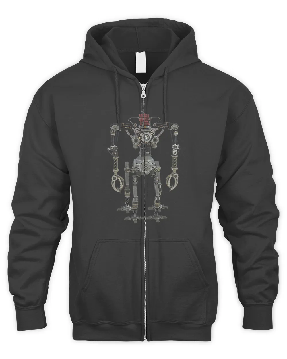 Andriod Automation Helper Cyborg Bot Robot Chatbot Tech 5 Men's Zip Hoodie black s