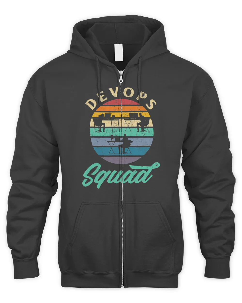 DevOps Engineer Cloud Computing Devops Squad Men's Zip Hoodie black s