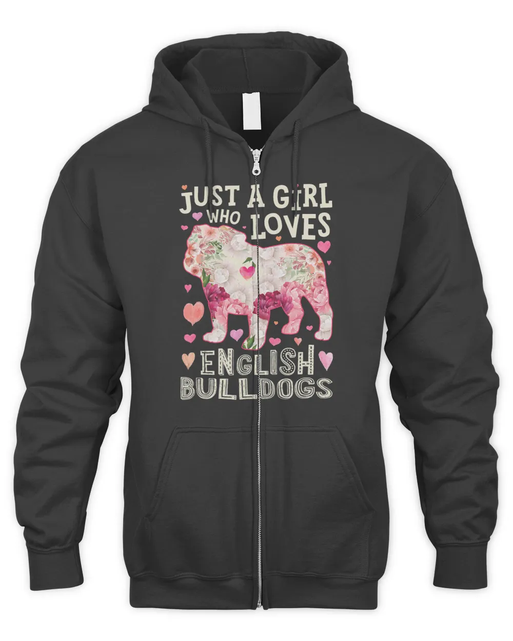 English Bulldog Just A Girl Who Loves Dog Flower Floral