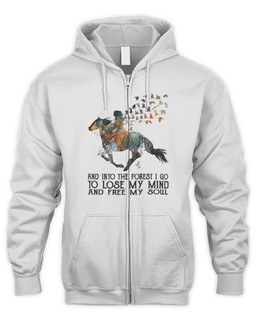 horse forest girl into the forest I go
