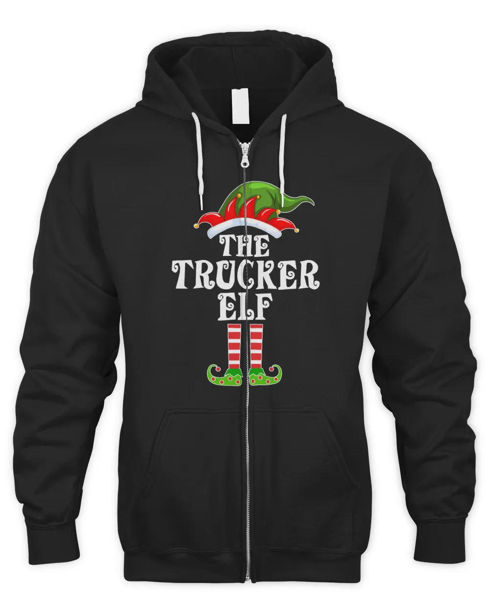 Trucker Elf Matching Family Group Christmas Party Pajama