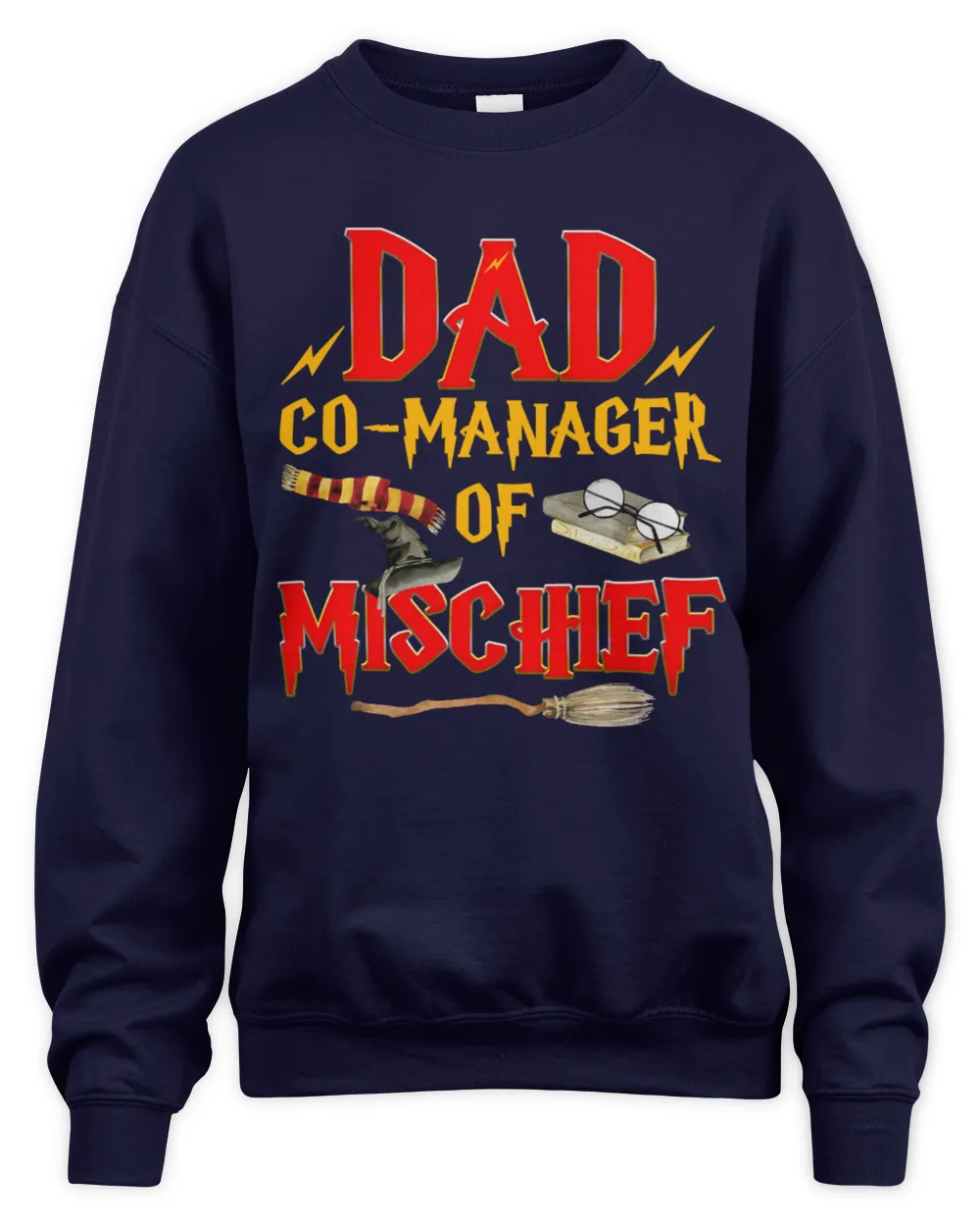 Dad Co-Managar Of Mischief Unisex Sweatshirt navy s