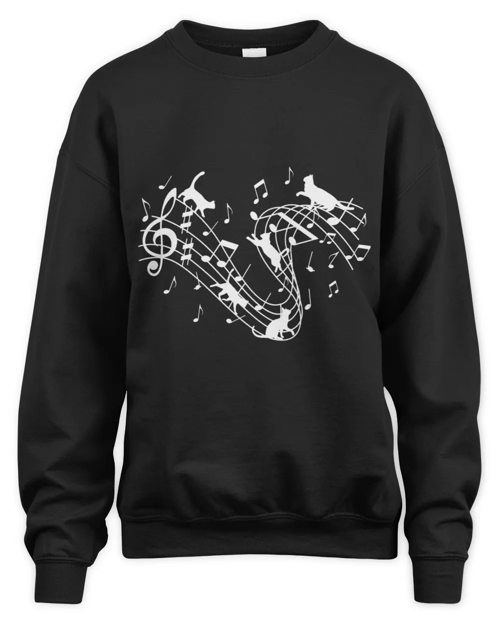 Cute Cat Lover Kitty Playing Music Note Clef Musician Music