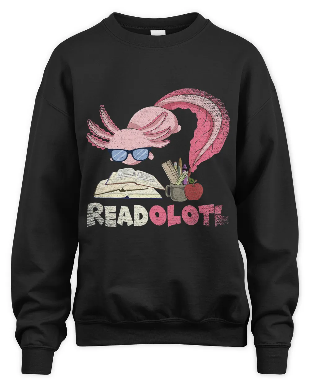 Funny Animal Reading Amphibian Bookworm Readolotl Axolotl