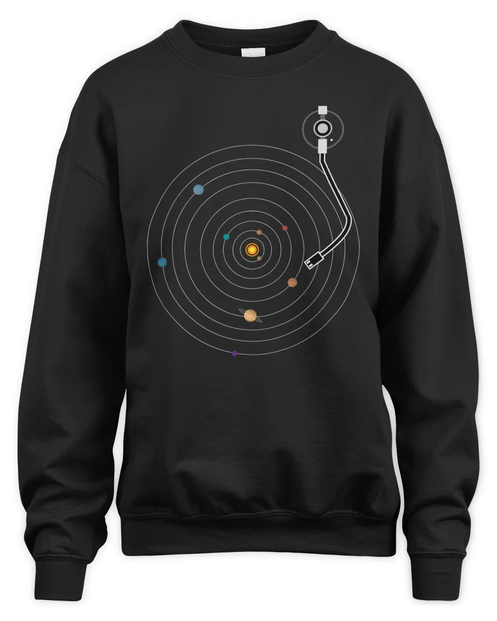 Vinyl Record Solar System Unisex Sweatshirt black s