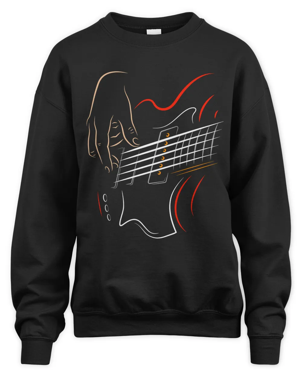 5 String Bass Guitar Playing Unisex Sweatshirt black s