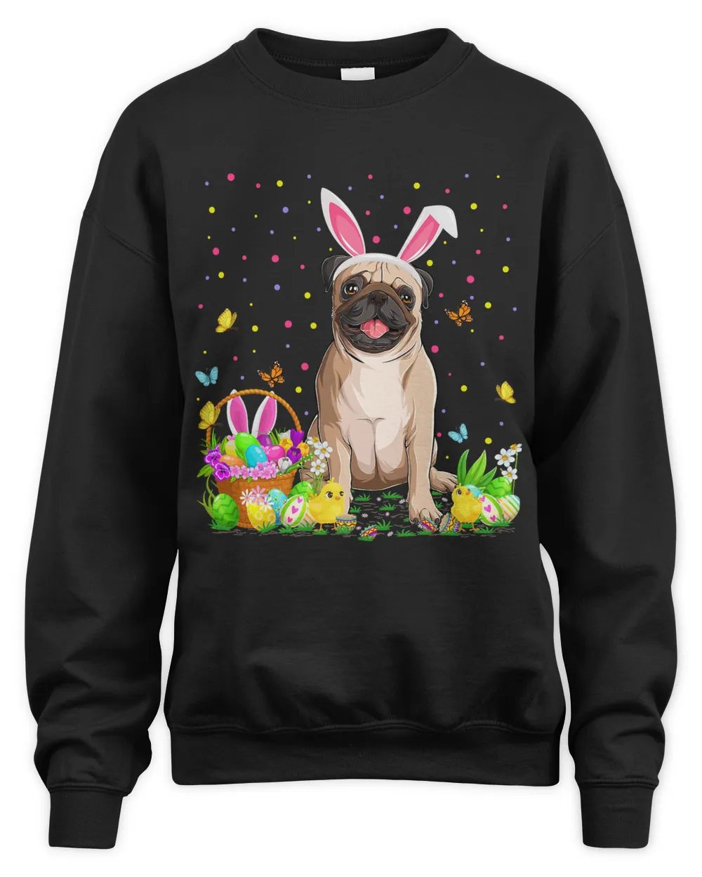 Easter Pug Dog Bunny Egg Hunting Pug Easter Sunday T-Shirt