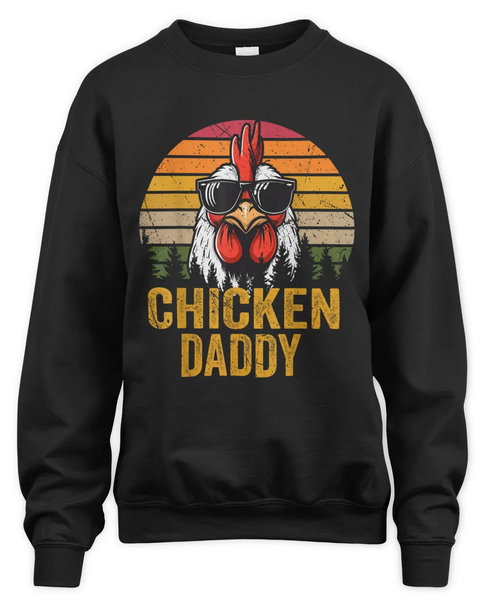 Chicken Daddy Vintage Rooster For Dad Farmer Fathers Day Men T-Shirt