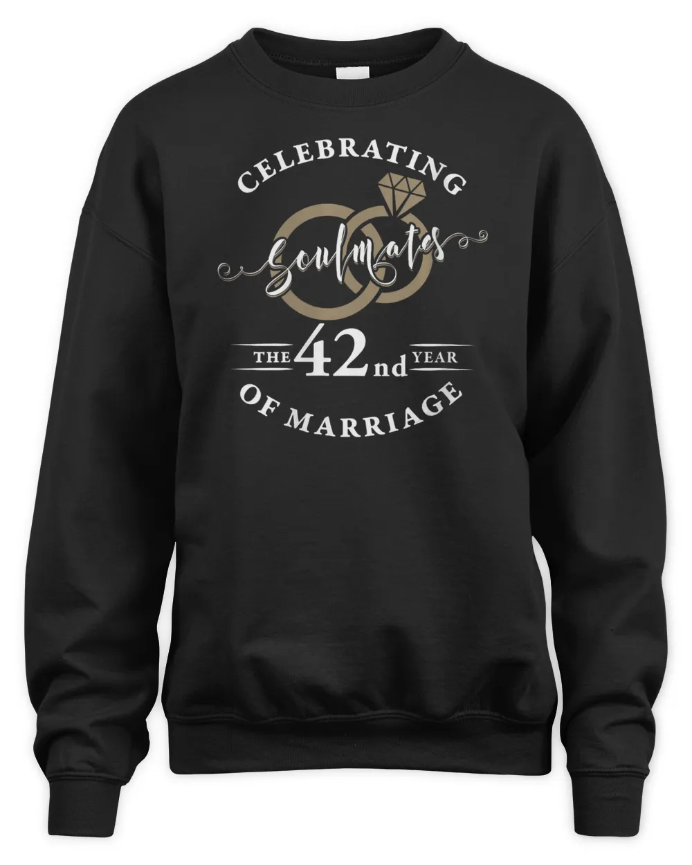 Womens Soulmates 42 Years of Marriage 42nd Wedding Anniversary V-Neck T-Shirt