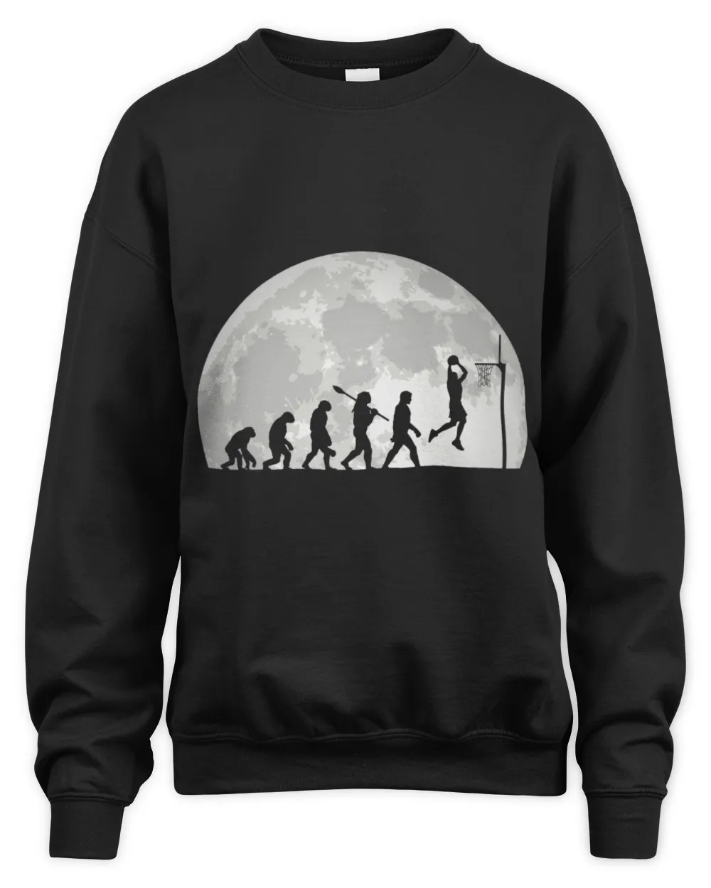 Funny Basketball Sports Evolution for BBall Lovers Dunk Unisex Sweatshirt black s