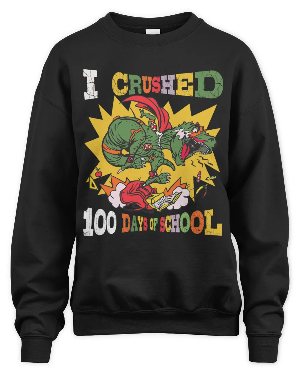 Dinosaur Pet I Crushed 100 Days Of School Shirt Kids Smarter Trex Dino 1