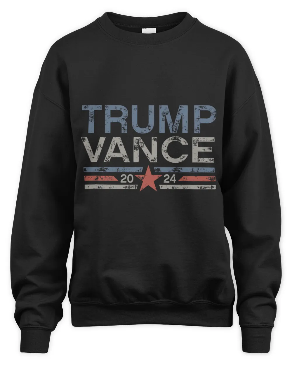SH263 Trump JD Vance 2024 Retro Stripe and Star T-Shirt Unisex Sweatshirt black s