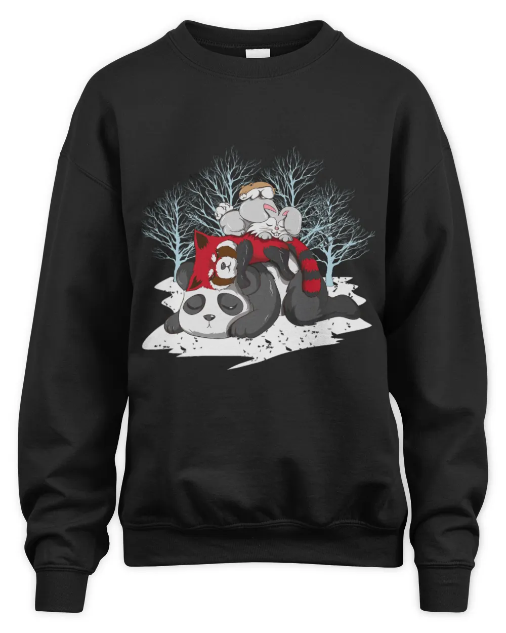 Hamster Pet Panda Red Panda Rabbit Hamster Pyramid Sleeping Animals Fan Unisex Sweatshirt black s