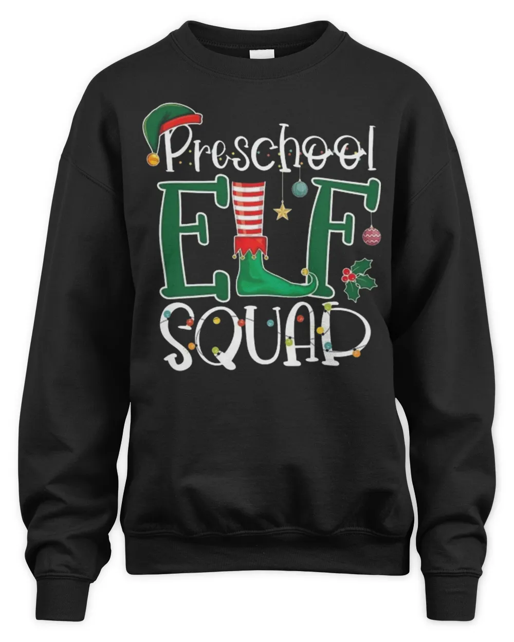 Funny Elf Squad Preschool Teacher Christmas Child Xmas