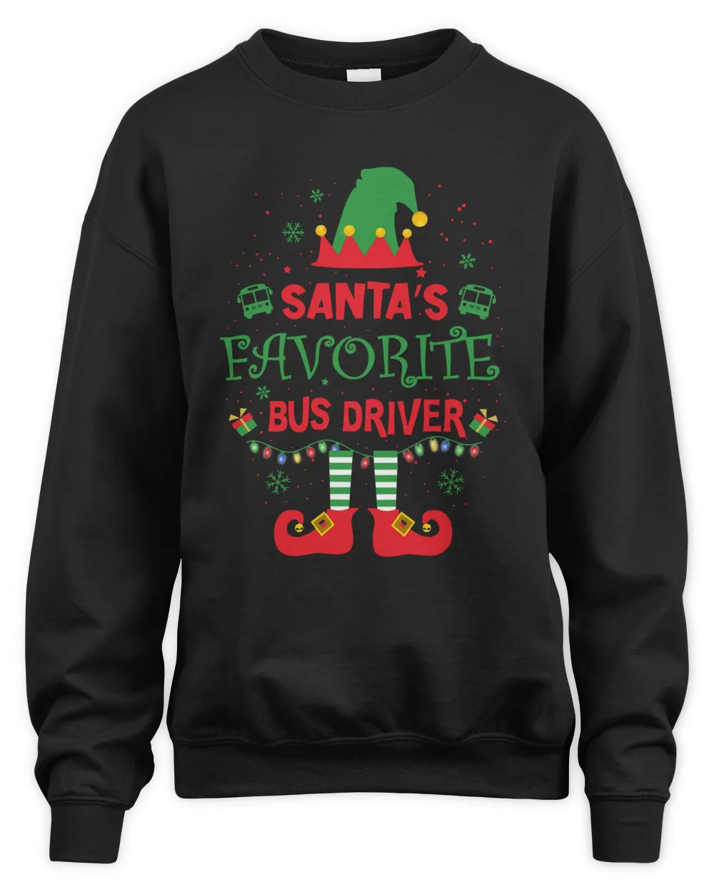 ELF Santa's Favorite Bus Driver Merry Christmas Sweatshirt