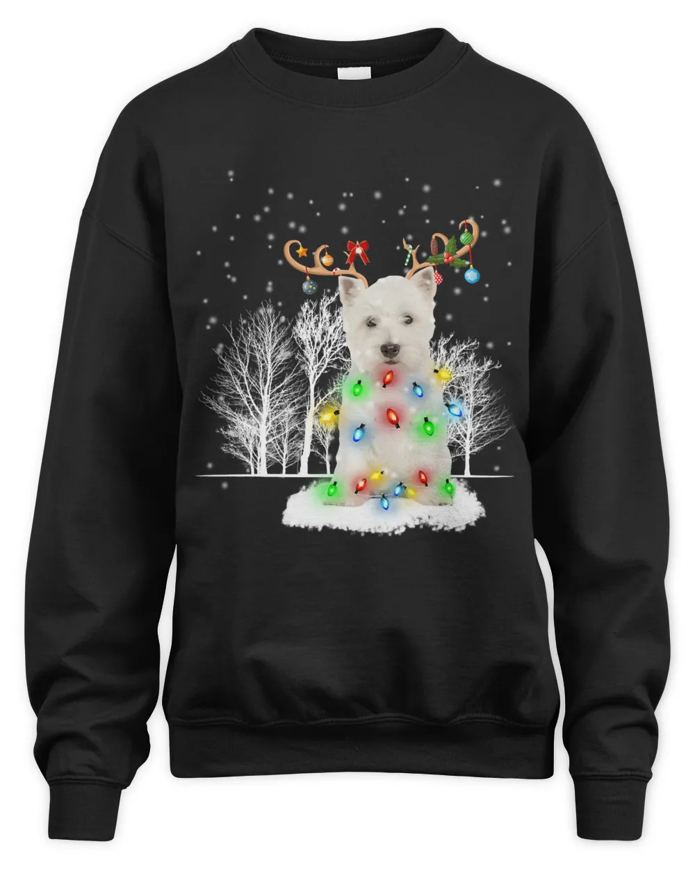 West Highland White Terrier Dog Reindeer Santa Christmas458